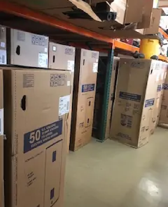 New water heaters available in our warehouse.